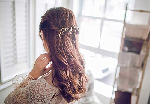 10pcs Minimalist Dainty Gold Silver Metal Hairpin Leaf Hair Clip Clamps,Metal Branches Hairpin Hair Accessories, Best Christmas Gifts