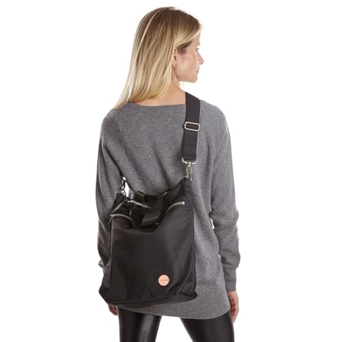 shortyLOVE Wonder Crossbody Messenger Bag - Womens Stylish Nylon Travel Handbag with 55" Adjustable Removable Strap - color: Black