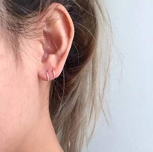 Hoop Cartilage Earring Fake Earrings Nose Rings Septum Nose Ring Stainless Steel for Women Men Girls - color: A-Silver