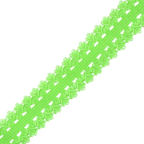 Mandala Crafts Lime Green Stretch Lace Soft Elastic Trim Roll - 55 Yards 1 Inch Wide Stretchy Frilly Picot Ribbon for Sewing Lingerie, Headbands, Underwear, and Crafts - color: Lime Green