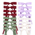 WORTL Hair Bows Clips Coquette Ribbon Bowknot with Long Tail Princess Hair Bows French Barrettes Hair Accessories for Women Girls 16PCS (Wine Red, Beige, Green, Purple) - color: Wine Red, Beige, Green, Purple