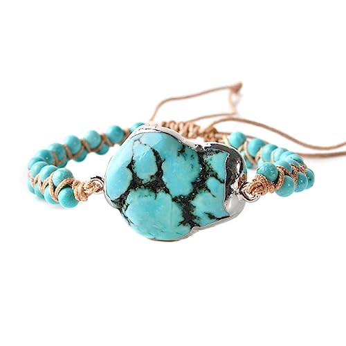 YGLINE Natural Stone Bracelet 5 Wraps Bracelet Handmade Blue Color Boho Bracelet for Women Bracelet - color: blue