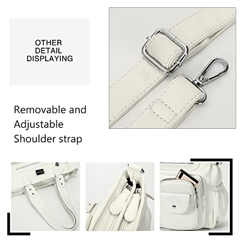 KL928 Large Purses for Women Shoulder Bag Tote Handbags Stylish Vegan Leather Hobo Bags Ladies, A-Black-4 | Large - color: Z-white