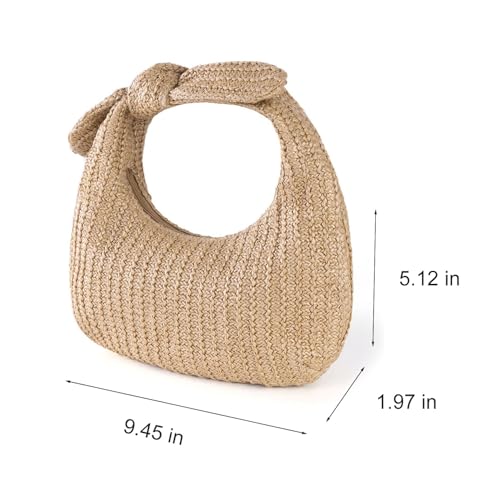 Huralona Women Straw Woven Clutch Purse Pleated Handbag for Summer Beach Vacation Straw Shoulder Crossbody Bag - color: Black4