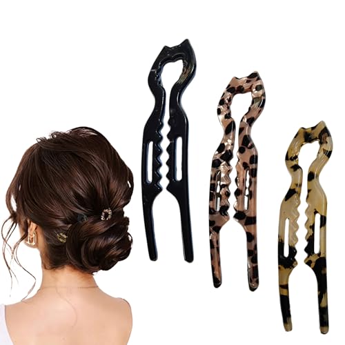 3PCS Prestige French Hair Pins Serrated Anti-Slip Design, Curved Angle for Better Head Fit, New Elegant Hair Accessories for Women, Suitable for All Hair Types