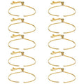 Sureio 10 Pieces Adjustable Slider Bracelet for Jewelry Making Bracelet Chains for DIY Jewelry Making Findings Extender Chains with Rhinestones Ends for Woman Girl(Gold) - color: Gold
