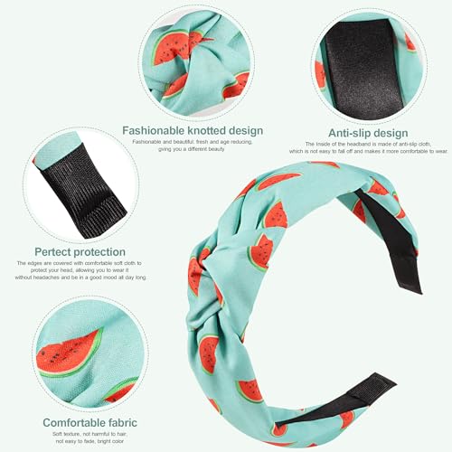 DiyJibb Headbands for Women Girls - 6PCS Stylish Top Knotted Headbands - Knotted Headband for Women - Head Bands Wide Hairband Hair Accessories - color: fruits-01