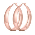 Senteria 12mm Wide Thick Hoop Earrings 925 Sterling Silver Hoop Earrings for Women Hypoallergenic 14K Real Gold Plated Hoops Large Earring Lightweight Chunky Hoops Earring for Women 25/30/40/50MM - color: Rose Gold-40mm