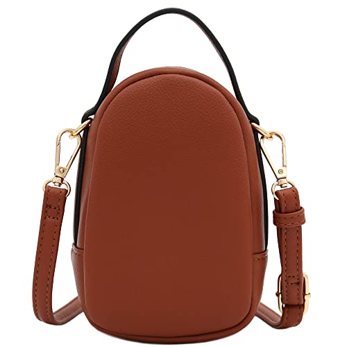 FashionPuzzle Two Compartment Mini Crossbody Bag | Two Compartment - color: Brown