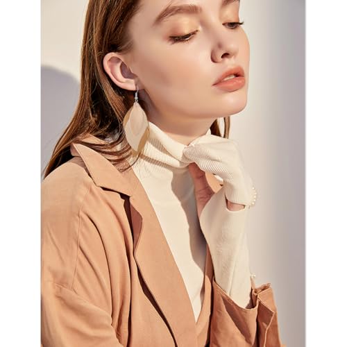 ANXIN boho unique Leather Earrings 2 Layered Lightweight Faux Leather Leaf Earrings Layered Design Drop Earrings Gift for Women - color: Style H