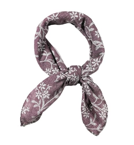 Shanlin Unisex Cotton Square Bandanas Scarves 24x24 - color: Floral-dustypurple