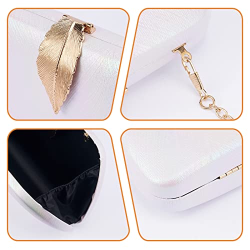 Women Clutch Bag Evening bag Fringed Evening Handbag,Lady Party Wedding Clutch Purse Chain Shoulder Cross Body Bag - color: White Gradient