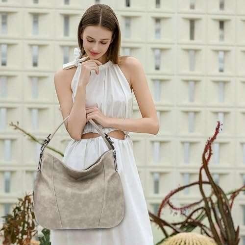 TANTOMI Hobo Bags Purses for Women, Women's Crossbody Handbags and Shoulder Bag, Multi-Pocket Large Hobo Purse - color: Grey