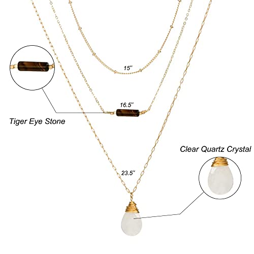 SmileBelle Chakra Jewelry for Women Healing Necklace and Crystal Bracelets as Spiritual Jewelry for Daughter Trendy Boho Necklaces with Layered Style for Yoga Friend