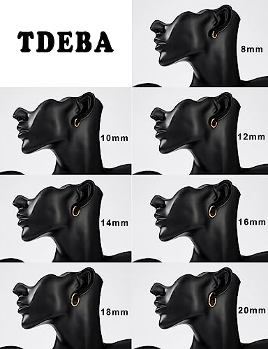 316L Surgical Stainless Steel Huggie Hoop Earrings with Cubic Zirconia, 10G 12G 14G 8-20mm Cartilage Lobe Earrings, 14G Piercing Jewelry - style: 10G 14mm Gold
