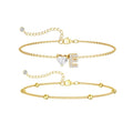 CAROVO Gold Ankle Bracelets for Women Waterproof 14K Real Gold Plated CZ Initial Anklet for Women Dainty Layered Letter A-Z Heart Ankle Bracelets Handmade Adjustable Anklet Summer Beach Jewelry - style: E
