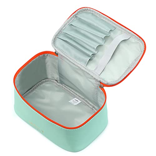 Meiyuuo Makeup Bag Large Cosmetic Bags for Women Girls Cute Travel Zipper Pouch Toiletry Organizer for Beauty Essentials Waterproof (Light Green) - color: Light Green