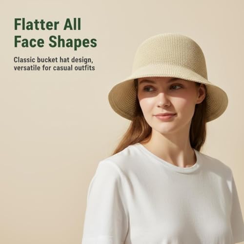 Women Straw Hat Beach Sun Cap Foldable Paper Knitted for Travel Summer Vacation Soft Lightweight Breathable - color: Beige