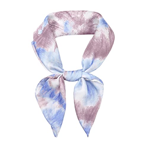 RIIQIICHY Women Head Hair Scarf Like Satin Silk Scarf Sleeping Hair Wrapping Night 27.5" - color: Light Blue/Purple/Bean Paste/White