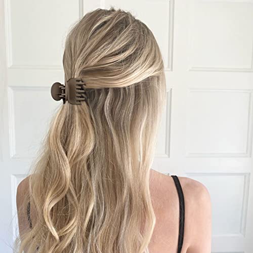 DEEKA Hair Clips Small Claw Clips 8 Pack Double Row Teeth Clips for Thin Hair 1.6" Matte Hair Accessories for Women and Girls - color: Matte Neutral Colors, size: 8 Count (Pack of 1)