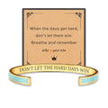 Remember Who The You Are Motivational Cuff Bracelet for Women, Stainless Steel Color Inspirational Bangle Bracelets with Engraved Hidden Message Jewelry for Sisters BFF Friends Gifts - color: Gold/Green 04