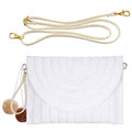 Frienda Straw Purses for Women Straw Clutch Crossbody Bag Summer Beach Shoulder Bag Woven Envelope Wallet Handbags - color: White