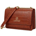 LL LOPPOP Women's Small Classy Crossbody Purse Top Handle Handbags Leather Satchel Bags for Women - color: C-brown(2052)