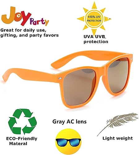 Eyegla Sunglasses Bulk Party Sunglasses Pack 80s Shades Eyewear Set for Men Women 8/10/20/30Pack - color: Orange 10 Pack