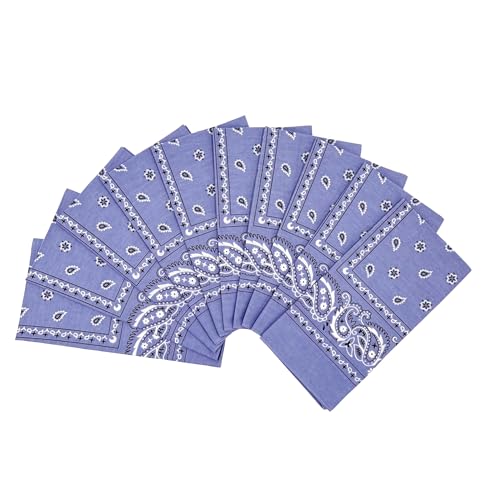 Vamqor 100% Cotton 10 Pack Fine Bandanas - color: Lavender