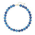 Colorful Beaded Necklace for Women Chunky Resin Beads Choker Necklaces Boho Statement Necklace Summer Vacation Y2K Jewelry - color: Blue