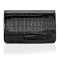 Small Crossbody Purse Bag for Women，Y2K Cute Metallic Croc-Embossed Handbag with Chain Strap - color: Medium Black（fit Your Phone）