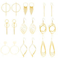 9 Pairs Silver Dangle Earrings for Women Set Retro Vintage Statement Bohemia Boho Drop Earrings Summer Jewelry for Women - style: D