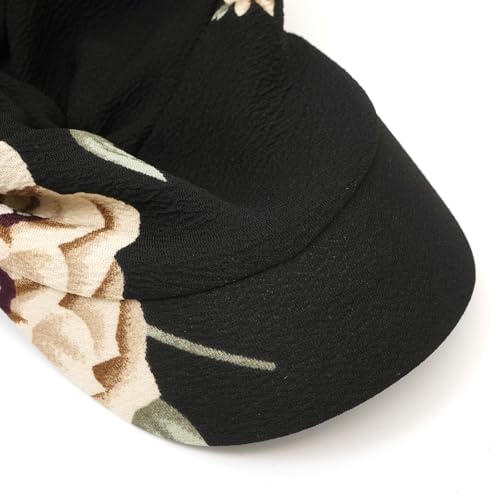 XYIYI Chemo Headwear for Womens Cancer Patients, Head Scarf Chemotherapy Headwraps Hat - color: Black Beige Flowers