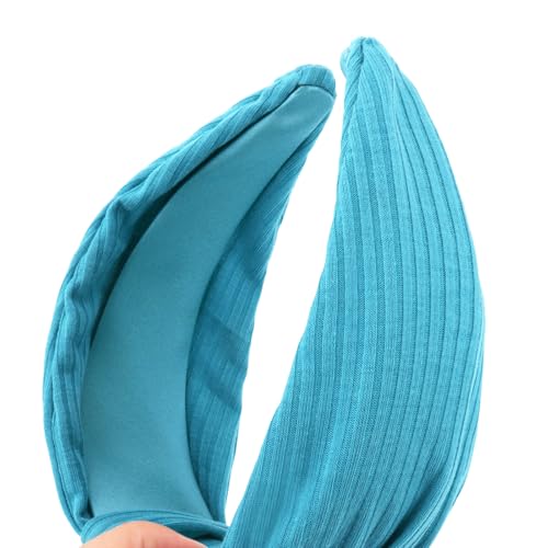 YISSION Wide Knotted Headbands for Women Non Slip Head Band Blue Headband Fashion Top Knot Hairband Hair Accessories for Women Girls - color: Blue