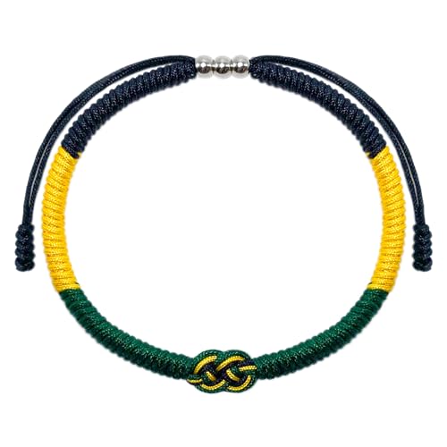 LAMIBEE Infinity Country Pride, Country Flag Code Bracelet, Protection and Lucky Sufer String Bracelet, Tibetan Wrist Wrap Bracelet, Boho Style Rope Bracelet for Women, Men, String Thread Bracelets - style: Jamaica
