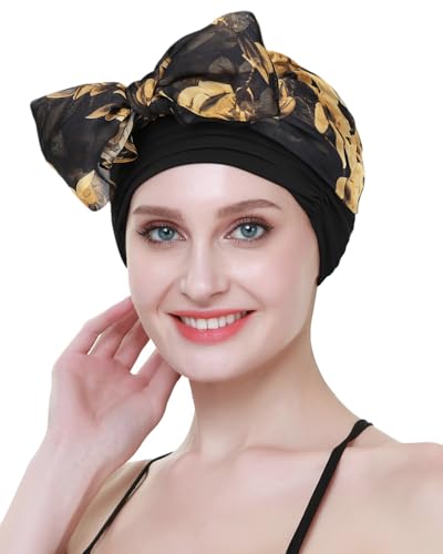 Chemo Headwear Turbans for Women Long Hair Head Scarf Headwraps Cancer Hats - color: Autumn Day