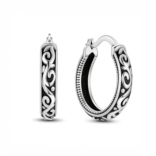 Vintage Filigree Hoop Earrings For Women Boho Engraved Statement Jewelry For Summer Daily Wear Party