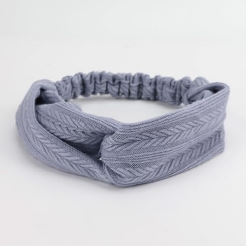AQOKKA Elastic Knotted Headbands for Women Wheat Pattern Cloth Head Hair Bands for Women's Hair Non Slip Boho Wrap Twisted Hair Accessories - color: 8 Pack Cross Wheat-pattern Elastic Band B