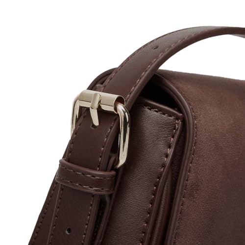Women's Shoulder Bag Suede Handbag Underarm Purse Tote Bag Brown Suede Purse Y2K Crossbody Bag with Removable Strap - color: Coffee
