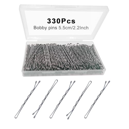 330 Pcs 2.2 Inch Hair Bobby Pins Silver With Box, Silver Bobby Pins For Gray Hair, YINGFENG Reusable Non Slip Hair Pins, This Gray Hair Pins For Women, Girls And Kids - color: Silver(2.2Inch)