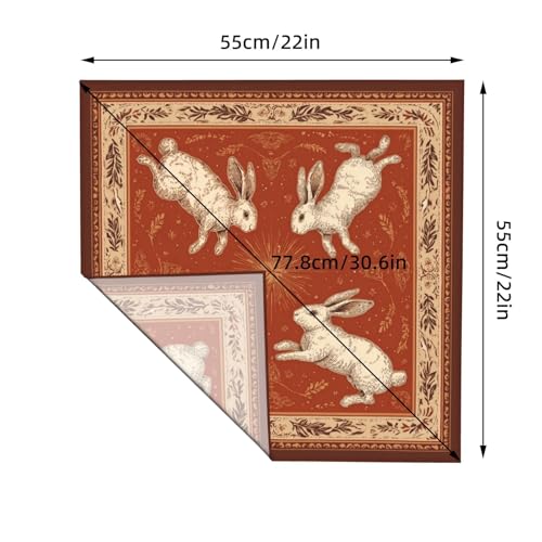 Head Scarf Hair Neck Scarves for Women Fashion Silk Satin Purse Bag Scarfs Handbags Bandana Neckerchief - color: Brown Red Rabbit