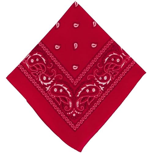 Amscan womens Paisley Bandana - color: Red, size: 20" x 20", 1 Piece