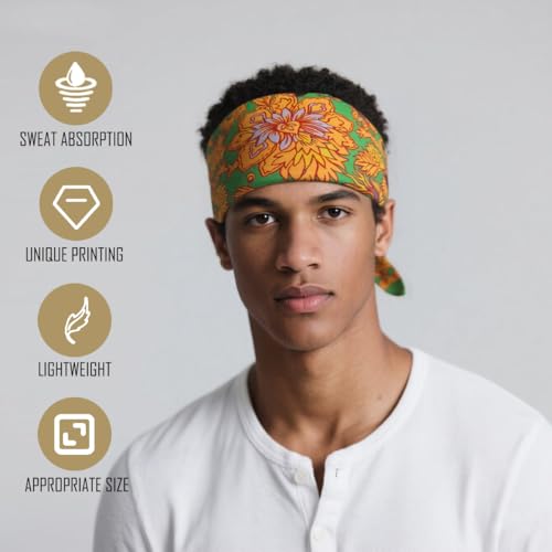 Large Cotton Bandana Lightweight Head Hair Scarf Headbands Wraps Cover Handkerchiefs for Women Men 25 x 25 inch - color: Rt11