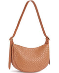BOSTANTEN Purses for Women Crescent Crossbody Bag Vegan Leather Shoulder Hobo Handbag Adjustable Strap - color: Small Brown