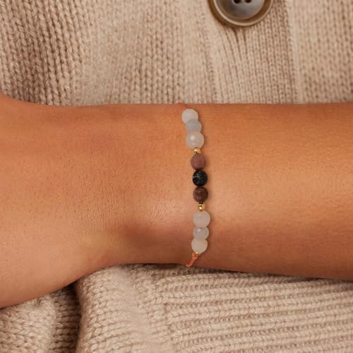 Empath Anxiety Calming Protection Bracelets Gifts for Her, Natural Healing Natural Stone Beaded Bracelet Healing Bracelets Jewelry for Women - color: LOVE