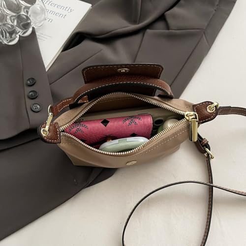 Dreubea Womens Chic Mini Bag Convertible Crossbody & Top-Handle Handbag for Everyday Elegance - color: Brown