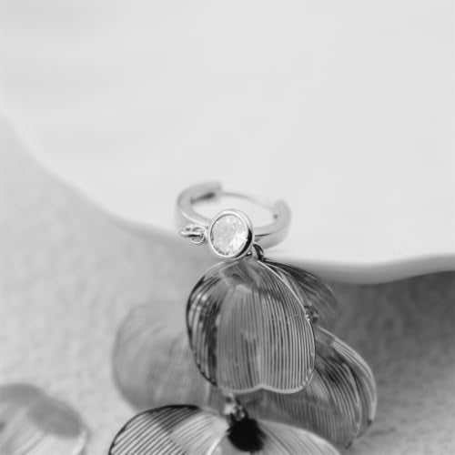 Boho Flower Layered Floral Leaf Drop Dangle Earring For Women,Metal CZ Gold Lightweight Flower Bohemian Gold Petal Exaggerated Jewelry Earrings For Women Brides Party Prom Wedding - color: White Gold