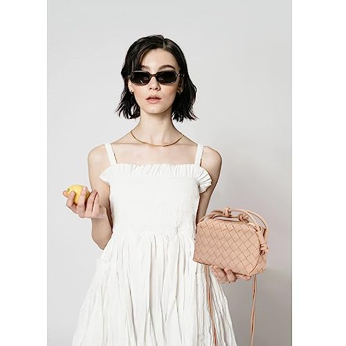 ZEDIUH Woven Bag for Women Crossbody Shoulderbag, Small Vegan Leather Purse - color: Apricot