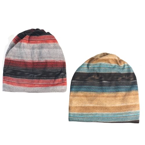 Women's Slouchy Beanie Cap Chemo Headwear Hats Scarf - color: B - Red Khaki