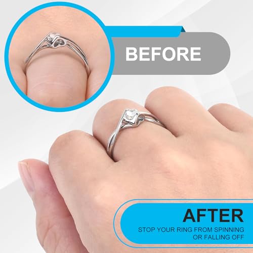 Haiou Ring Size Adjuster for Loose Rings - Clear Invisible Ring Guard, Spacer & Tightener | Sil. Resizer Extender - color: Crystal-Coil